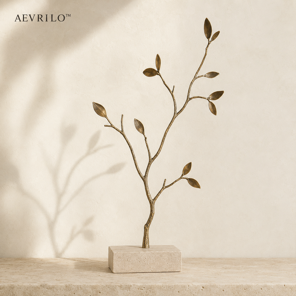 Aevrilo™ Elowen Aged Brass Branch Sculpture